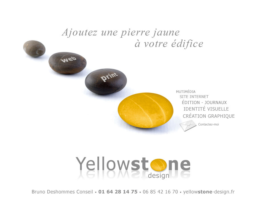 Ajoutez une pierre jaune  votre difice - Yellowstone design - Multimdia, site internet, dition, journaux, identit visuelle, cration graphique